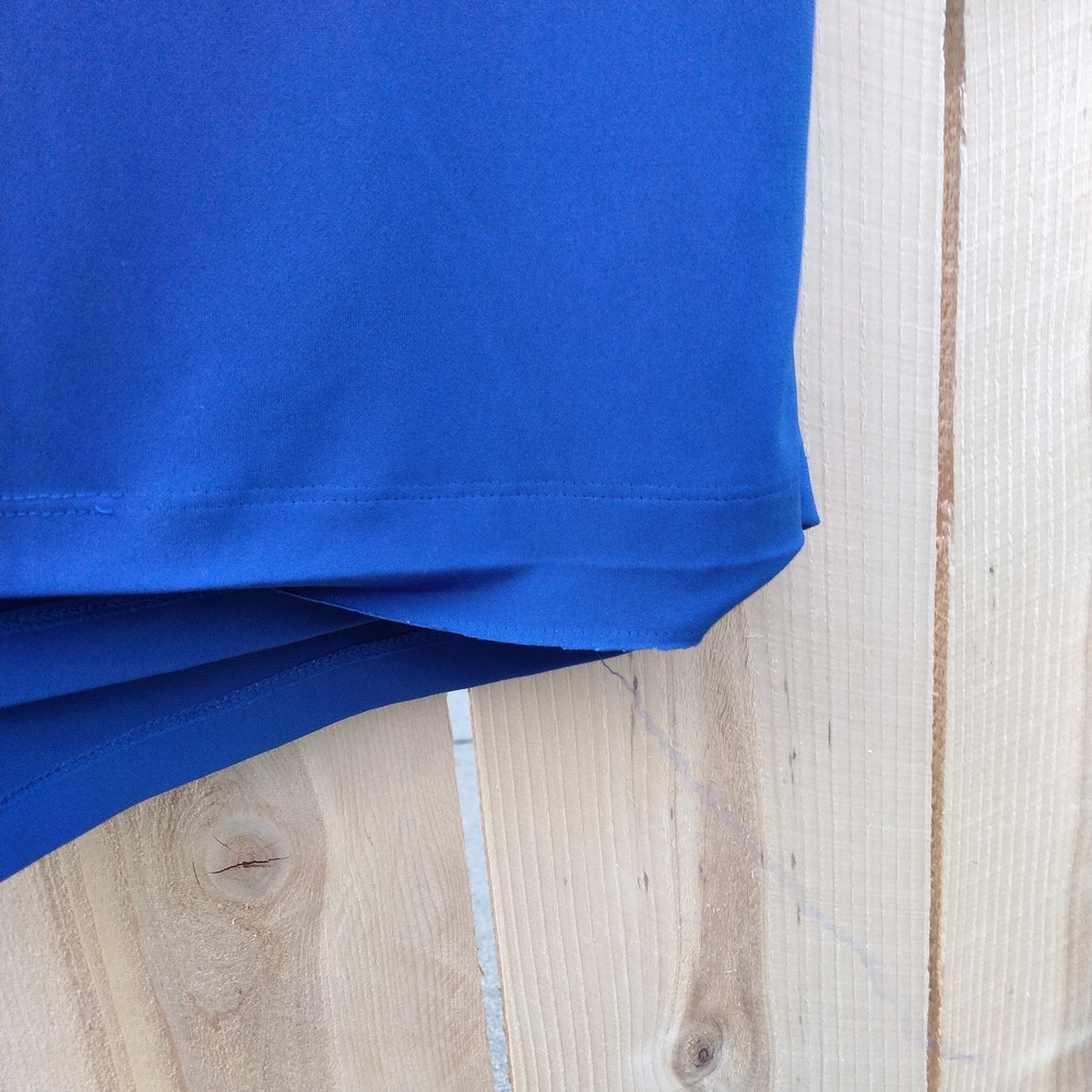 Alexa B Royal Blue Faux-Wrap Midi Dress Women's Size 8 V-Neck - Picture 7 of 14